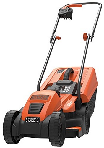 Image of Black + Decker EMAX32S-GB Electric Lawn Mower (1200-Watt, 32cm, Orange, Plastic)
