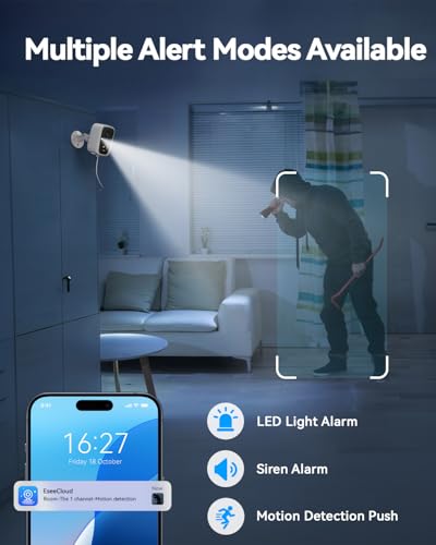 Image of Solar Cameras Wireless Outdoor, 4PCS 4MP Solar Powered Cameras for Home Surveillance Security System, Color Night Vision, 2.4G /5G WiFi 10CH NVR, No Monthly Fee with 128G SD Card
