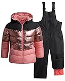 Pink Platinum Girls Snowsuit - 2 Piece Insulated Hooded Ski Jacket and Snow Bib - Toddler Girls Overalls (Size...