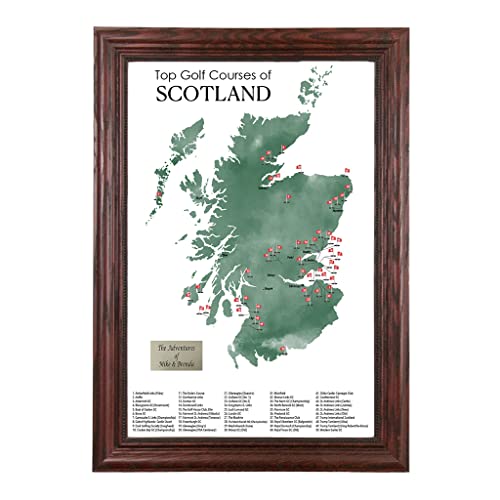 Scotland Golf Courses Push Pin Map - Track Your Scotland