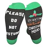 Watching Christmas Movie Socks Letters Printed , Unisex Novelty Socks Xmas Gifts for Women Men...
