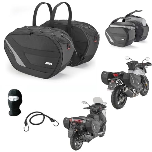 COMPATIBILE CON HONDA CROSSRUNNER 780 ABS COPPIA DI BORSE LATERALI MOTO SCOOTER BORSONE ESPANDIBILE 40 LT ATTACCO CON CINGHIE MAX 5KG VALIGIA ANTIPIOGGIA 320MMX180MM280MMX530MM