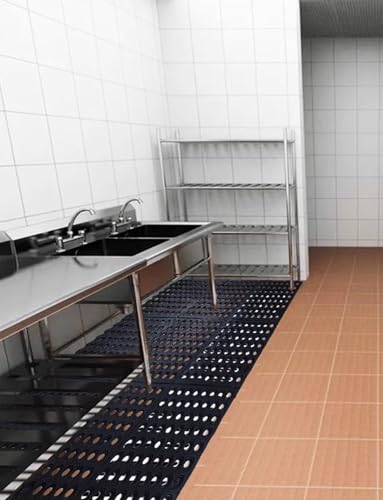 Tapis de sol antidérapant en caoutchouc lourd pour restaurant