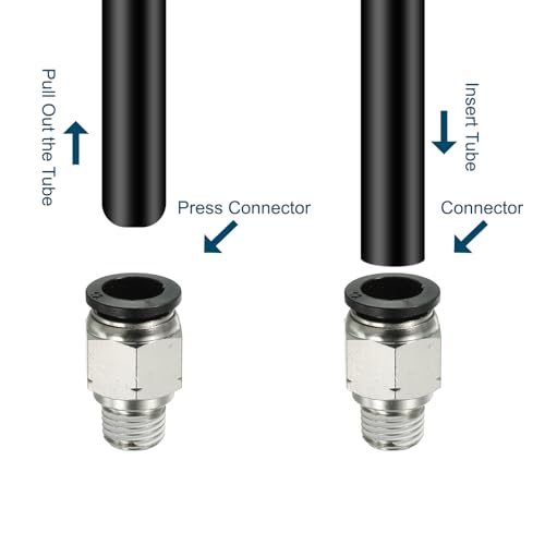 Conectores de empuje de 12 mm x 1/4" NPT macho para líneas de aire neumáticas rápidos 6