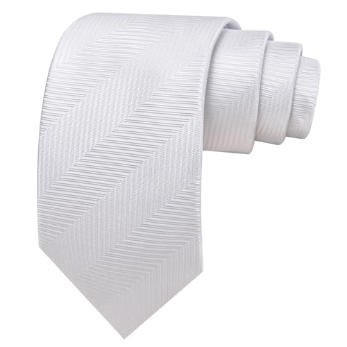 Image of Barry.Wang Stripe Men Ties Set Classic WOVEN Necktie with Handkerchief Cufflinks Formal