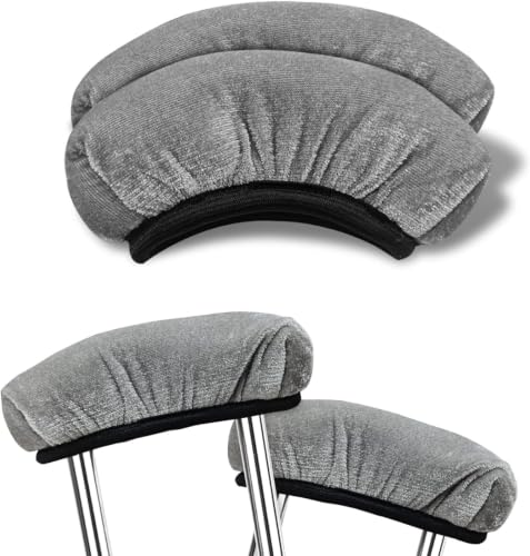 Elfzone Crutches Padding - 2PCS Crutch Pads for Armpits Universal Medical Padding for Crutches for Adults Washable Padded Covers with Thick Soft Memory Foam Crutches Accessories