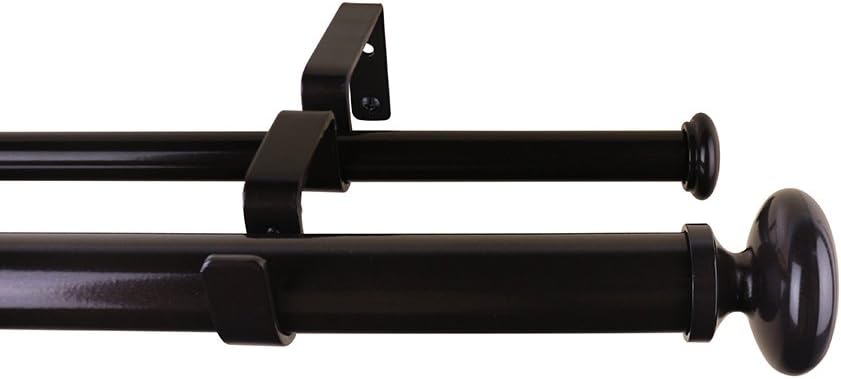 Meriville 1-Inch Diameter Prima Telescoping Double Window Treatment Curtain Rod, 28-Inch to 48-Inch, Royal Gold : Home & Kitchen