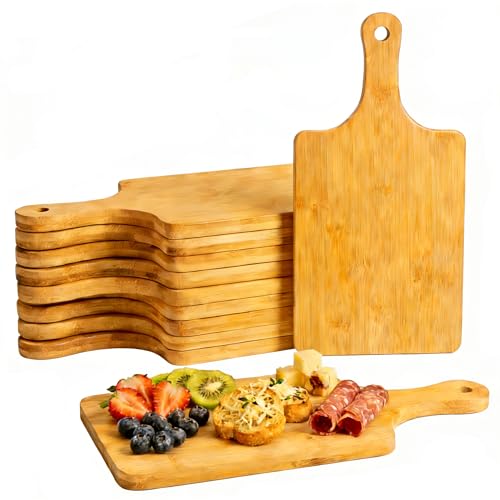 Set de 12 tablas de cortar de madera con mango bambú miniatura 1