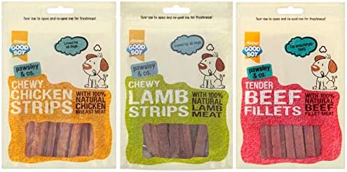 GoodBoy Pawsley & Co Chewy Strips MIX PACK (Lamb 80g, Chicken 100g, Beef 90g)