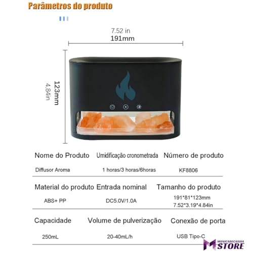 Difusor de Aroma E Umidificador De Ar 7 Cores Led Aromatizador Essencial Óleo Ultrassônico Ambiente