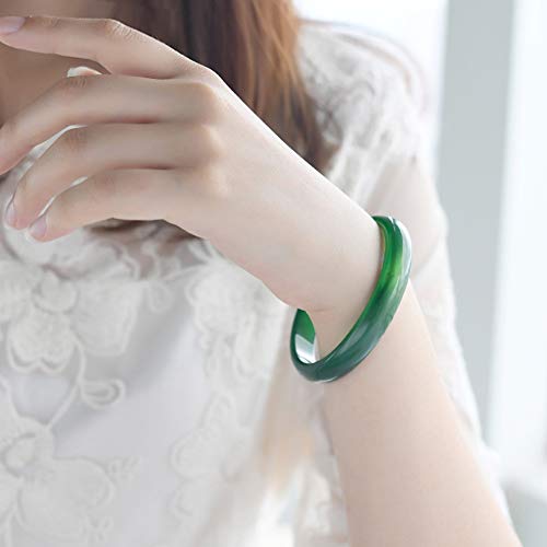 Natural Green Agate Jade Bangle Bracelet for Womens2