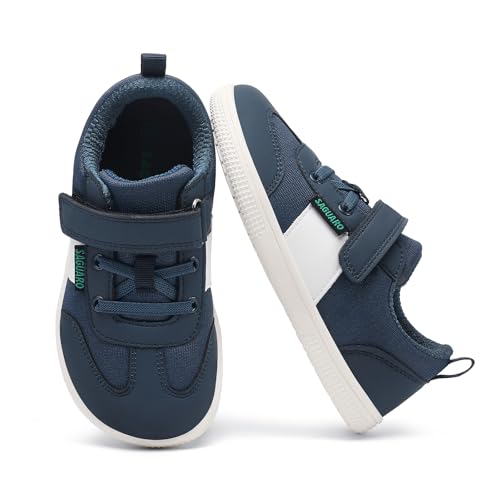 SAGUARO Niños Zapatillas Barefoot Niño Calzado Respetuoso Ancho Zapatos Minimalistas Ligeros Zapatillas Deportivas Atmungsaktiv Bambas para Exterior y Interior, Azul, 27 EU