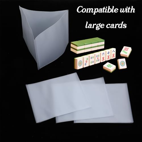 5 protectores transparentes para cartas Mahjong tamaño grande miniatura 4