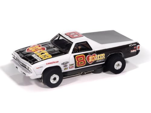 1969 Chevy El Camino Slot Car (Black & White) Auto World miniatura 1