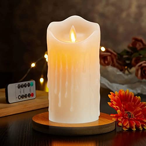 Velas LED de cera real recargables con mando a distancia de 15 cm 3