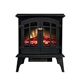 SHUAI- Europäischer Kamin 900-1800W Zweitüriges Freistehend Kamin Raum-Heizung Mit Holzofen Flamme Panorama Design Tragbarer Und Mobile