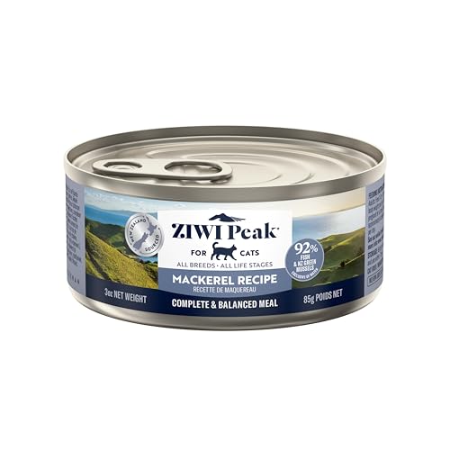 Image of ZIWI Peak Wet Cat Food - All Natural, High Protein, Grain Free, Limited Ingredient, with Superfoods (Mackerel, Case of 24, 3oz Cans)