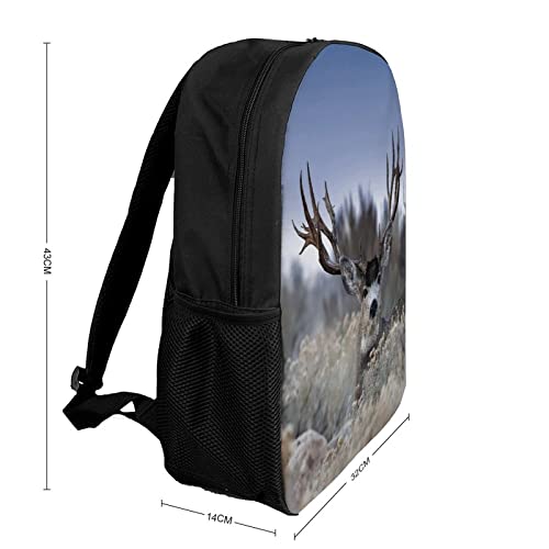 Sac d'école unisexe Deer grand format 17" contre le mal de dos