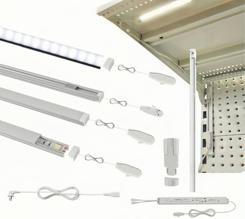 Gondola Shelving Lights 30" kit with 4 pcs 6000K Pure White LED L...