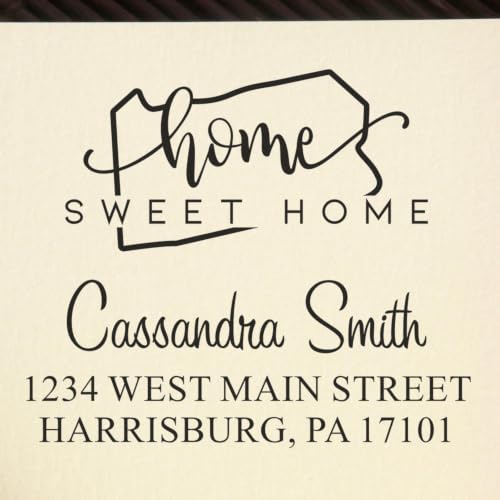 Duo Hand Pennsylvania Home Sweet Home Square Address Stamp