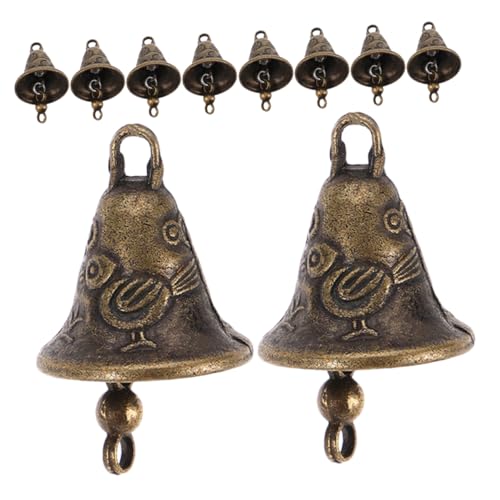 Healifty 10 Piezas Campanas Metálicas Vintage Decorativas para Manualidades y Adornos Festivos Campanillas para Colgar Bodas Fiestas y Coronas Navideñas