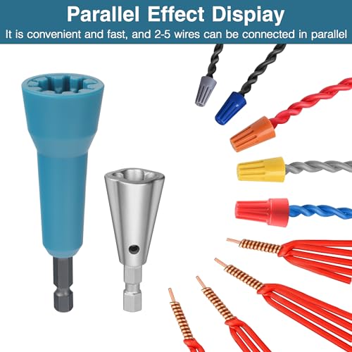 Image of Wire Nut Twister,Wire Twisting Tool,Wire Nut Twiter for Drill,Spin Twist Wire Connector Socket,Wire Connector Driver with 1 /4 inch Chuck,Wire Stripping and Twisting Tool for Cable Quick Stripping(2pcs)