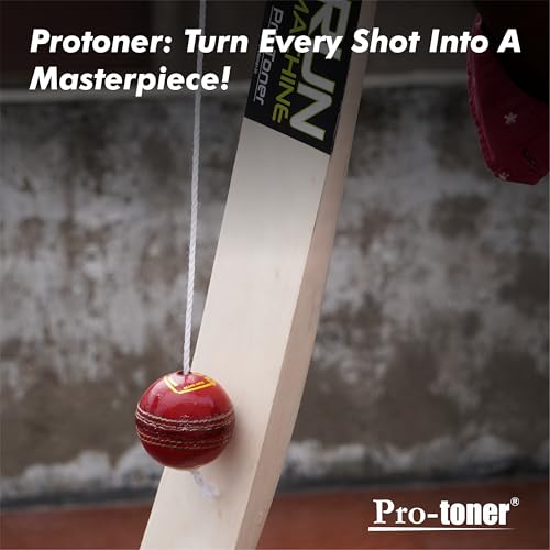 Protoner Cricket Practice Hanging Ball with Rope, Leather Training Ball, Red 5 41XdfjW4ZjL