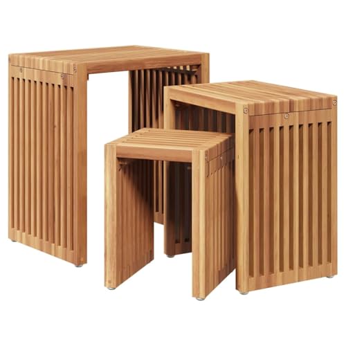 Mhdvray Table d'appoint de Jardin en Bois de Teck Massif, Bout de Canapé Extérieur Moderne pour Terrasse et Balcon, Table Latérale Robuste et Élégante,...