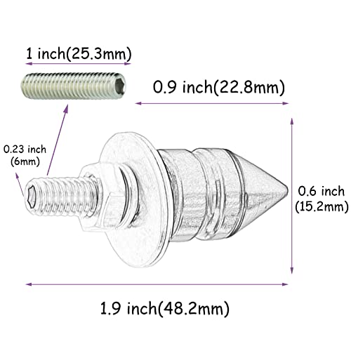 Temzzer Spike License Plate Screws Kit 4 Pcs Motorcycle Plate Frame Bolts Anti-Theft Car Tag Fasteners For Most Motorcycle (Black) #TOP2