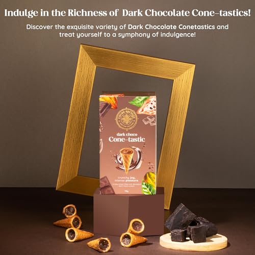 Image of Cacao Springs Dark Choco Conetastic Gift Box, Premium Choco & Nut Delicacy Treats, Mini Wafer Cones, Luxury Chocolate Gift Hamper for Christmas Gifts, 2 Boxes, 140gm