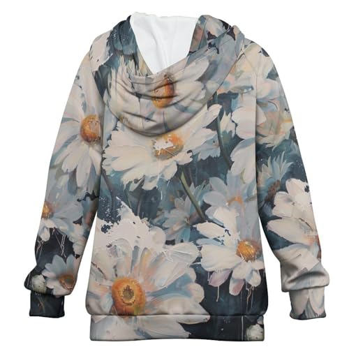 White DaisiesChildren's Raglan Sleeve Hoodie, Suitable for Home And Outdoor Use14-15Y2