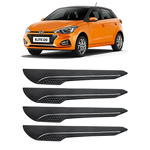 Image of AOSIS-Car Bumper Protector /Bumper Guard for Hyundai Elite i20 with Single Chrome Stripe (4-Pcs)