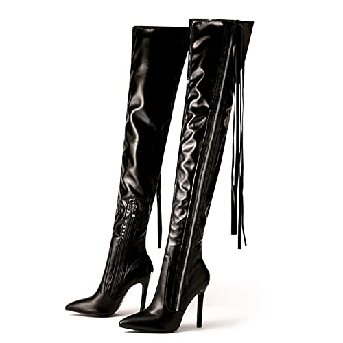Bottes automne hiver hautes avec talon de 11 cm pour sublimer vos tenues de soirée en ville