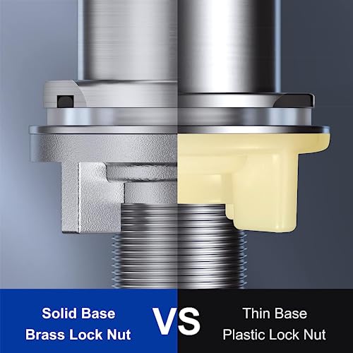 CECIPA Kaltwasserhahn Küche, Wasserhahn Küche nur Kaltwasser mit Muttern aus Edelstahl 304 Plattendicke bis zu 4cm, Wasserhahn Kaltwasser mit 60cm AnschlussschlauchX1, Küchenarmatur für Küche&Garten