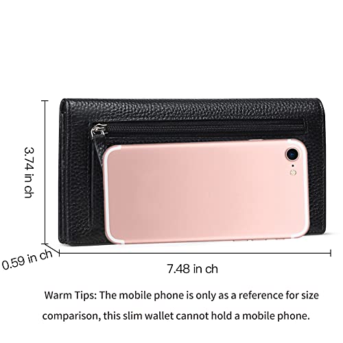 GOIACII Wallets for Women RFID Blocking Ultra Slim Leather Credit Card Holder Clutch4