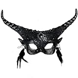 Black Antler Fairy Ram Horns Mask Headpiece Headwear Voodoo Antelope Pagan Animal Skull Ball Masquerade Ball Ram Horns Cosplay Devil Mask Venetian Woodland Forest Fairy Anima Horns Skull Costume Mask