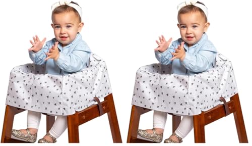 Image of J.L. Childress Healthy Habits by Disposable Restaurant High Chair Cover Individually Wrapped for Travel Convenience, Stars /Hearts /Arrows (Pack of 2)