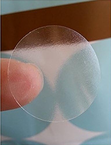 Miniatura 6 de Hybsk 300 etiquetas redondas transparentes de 2 pulgadas para embalaje de cajas de sellado de sobres (2 pulgadas redondas)