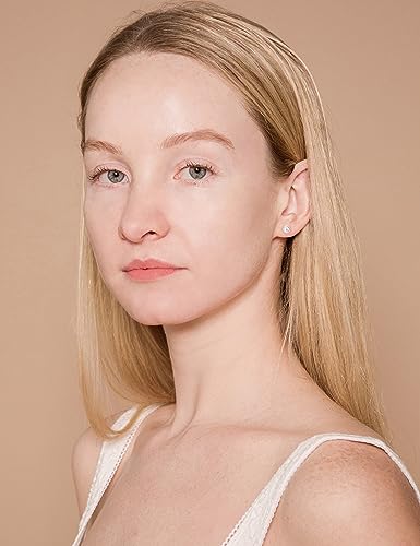 Freshwater Pearl Earrings with Screw Back for Women 925 Sterling Silver Sensitive Genuine 6mm White Real Round Cultured Pearls Stud Everyday Earrings Studs Ladies3