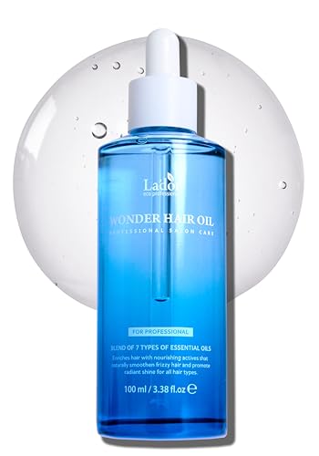 LADOR Wonder Hair Oil (100ml) Korean Lightweight Hair Oil with 7 Essential Plant Oil & Vitamin E, Deep Moisture, Frizz Control, Heat Protection & Shine Booster, Smooths Dry, Damaged Hair, Non-Greasy, Soft, Glossy Finish