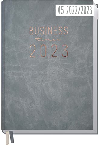 Chäff Business-Timer 2022/2023 A5 [Grau-Rosé] Terminplaner, Wochenkalender 18 Monate: Jul 2022 - Dez 2023 | Terminkalender, Wochenplaner, Organizer | klimaneutral und nachhaltig Cover