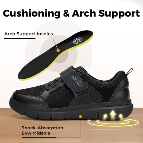 Image of FitVille Wide Diabetic Walking Shoes for Men, Lightweight Non-Slip Breathable Casual Shoes for Swollen Feet for Standing All Day