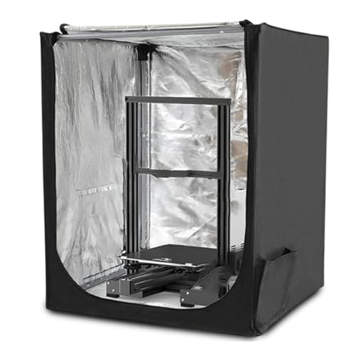 3Dプリンター カバー エンクロージャー 囲い 反り防止 ABS対応 600Dオックスフォード製/アルミ箔裏地 恒温 断熱 防塵 静音 保温 難燃 卓上用 家庭用 70*75*90cm 簡単設置 覗き窓付き ライト付き ドア Aの商品画像（Amazon）