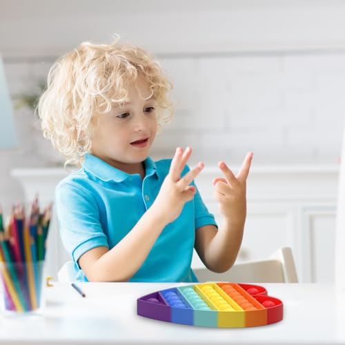 Lithyc 4 StüCke Popit,Silikon Pop Bubble,Silikonblasenspielzeug,Bubble Anti-Stress-Spielzeug,Silikon-Blase,Regenbogen-Bubble-Push-Spielzeug,Geeignet füR Autistische,Zappelige Menschen,Tolles Geschenk