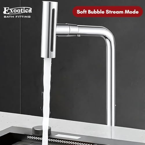 Image of Kitchen Wall Mounted Sink Cock | Different Modes Chrome Finished - Sink Cock Multi Flow