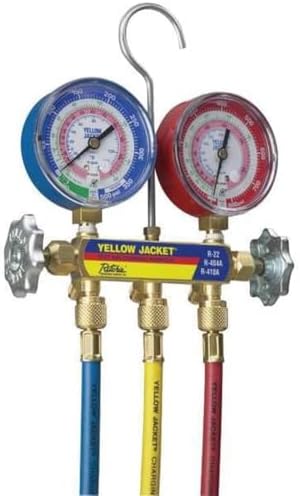Yellow Jacket 42004 Series 41 Manifold with 3-1/8" Gauge, psi, R-22/404A/410A