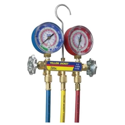 Yellow Jacket 42004 Series 41 Manifold with 3-1/8" Gauge, psi, R-22/404A/410A