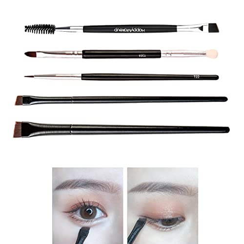 Pinceau Sourcils, Pinceaux Maquillage Biseauté, Peinceaux De Maquillage Yeux, Pinceau Eyeliner Incliné, Pinceau Correcteur, Goupillon Sourcils Biseauté, Double Extrémité Pinceau À Sourcils Brosse Cils