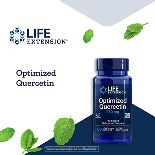 Life Extension Optimized Quercetin 250 Mg - For Heart, Blood Pressure & Vascular Health - Non-Gmo, Gluten Free - With Vitamin C And Camu-Camu Extract - 60 Vegetarian Capsules #TOP3