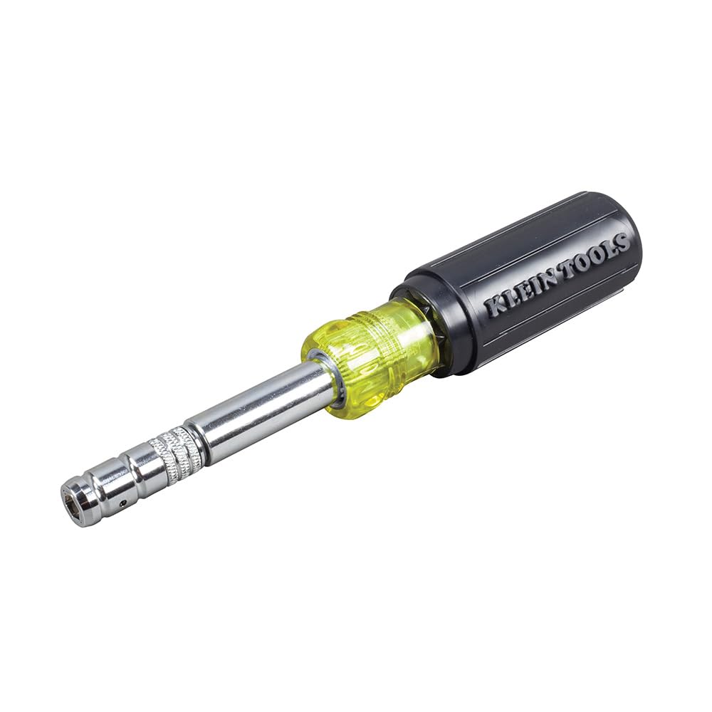 Klein Tools 32596 Destornillador multibroca/destornillador de tuerca, herramienta magnética 8 en 1 HVAC deslizante con hexagonal, Phillips, puntas Schrader, destornilladores de tuerca